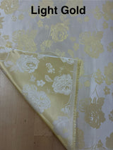Flower Jacquard Brocade Polyester Fabric - Floral Pattern, 58/59" Width, 5 Colors (1 Yard)