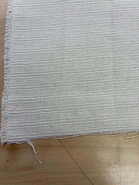 Canvas With Design Cotton Fabric - Natural (Ivory Cream), Heavyweight, 58-59" Width (1 Yard)