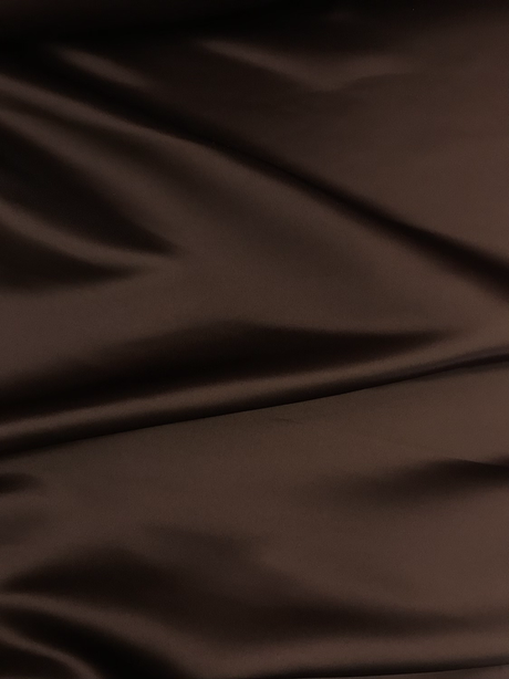 Peau De Soie Dull Satin Polyester Fabric - Chocolate Brown, 58/59" Width (1 Yard)