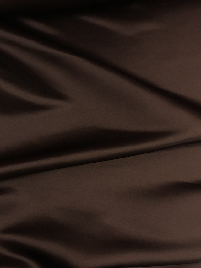 Peau De Soie Dull Satin Polyester Fabric - Chocolate Brown, 58/59" Width (1 Yard)