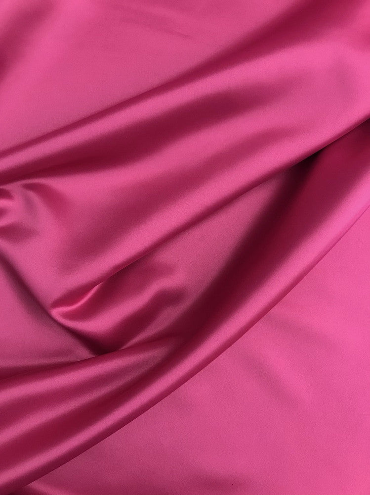 Peau De Soie Dull Satin Polyester Fabric - Fuchsia Matte Finish, 58/59" Width (1 Yard)