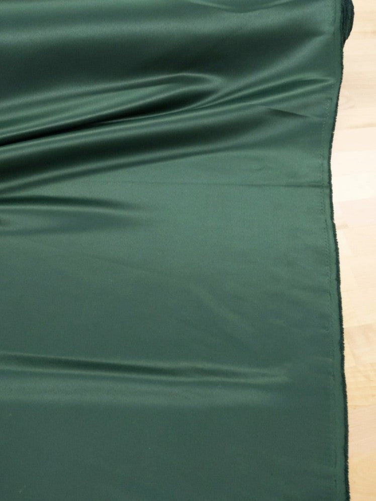 Peau De Soie Dull Satin Polyester Fabric - Dark Hunter Green, 58/59" Width (1 Yard)