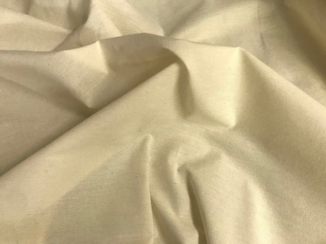 Muslin Cotton Fabric - Natural (Light Ivory), 61/63" Width (1 Yard)