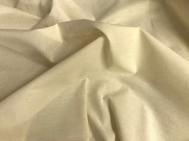 Muslin Cotton Fabric - Natural (Light Ivory), 61/63" Width (1 Yard)