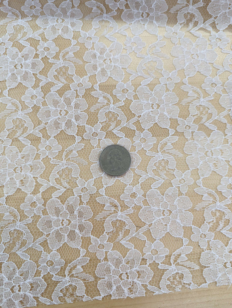 Raschel Lace 100 Percent Polyester Fabric - Floral Pattern, 58/59" Width (1 Yard)