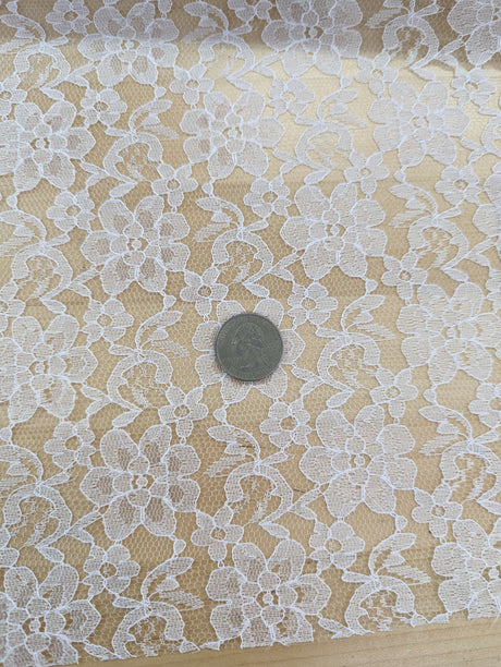 Raschel Lace 100 Percent Polyester Fabric - Floral Pattern, 58/59" Width (1 Yard)