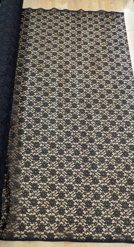 Raschel Lace 100 Percent Polyester Fabric - Floral Pattern, 58/59" Width (1 Yard)