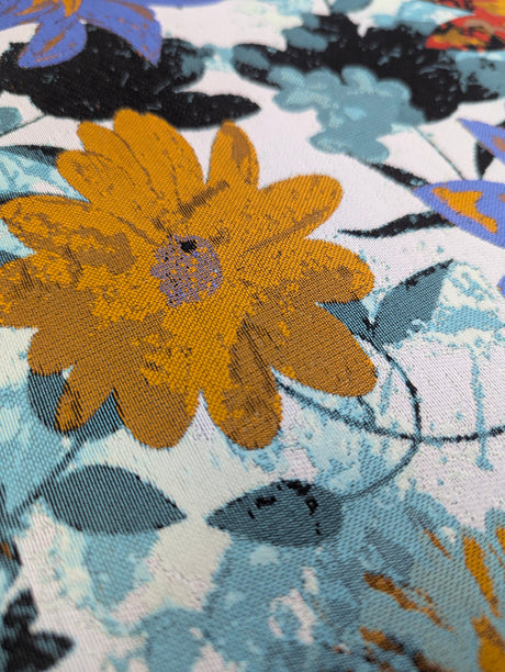 Matte Jacquard With Flowers Polyester Jacquard Fabric - Floral Pattern, Matte Finish, 58/59" Width (1 Yard)