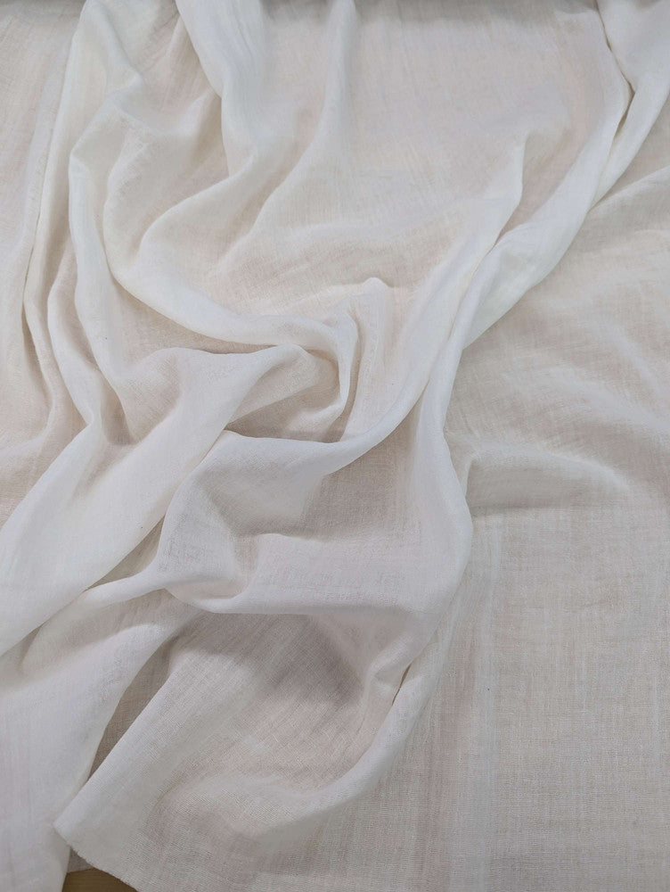 Double Cotton Gauze Cotton Fabric - Offwhite, 55/56" Width (1 Yard)