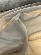 Crystal Organza Polyester Fabric - Gray Sheer, 58/59" Width (1 Yard)
