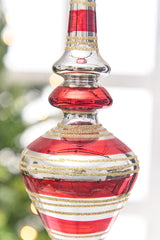 12" - 12.5" Red Glass Finial Ornament