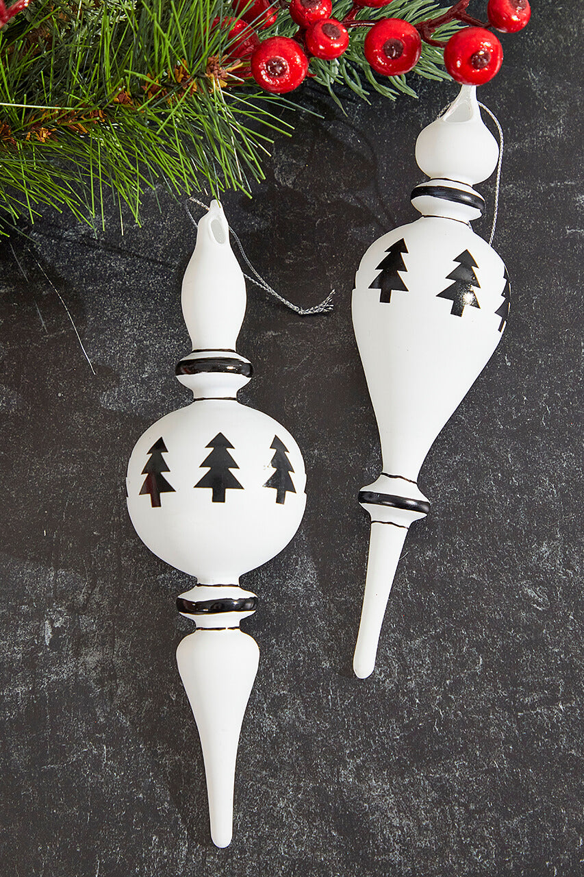 8" Finial Glass Ball/Drop Ornament