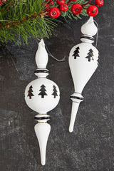8" Finial Glass Ball/Drop Ornament