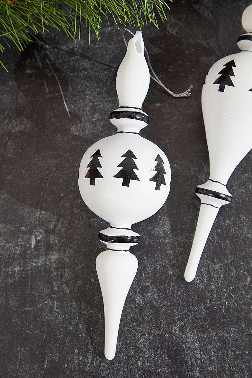 8" Finial Glass Ball/Drop Ornament