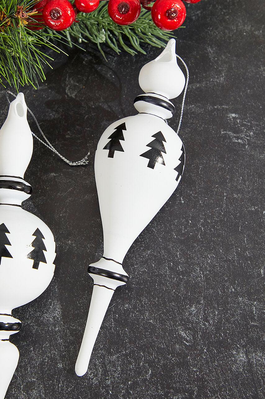 8" Finial Glass Ball/Drop Ornament