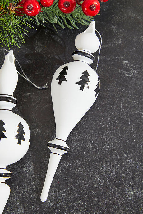 8" Finial Glass Ball/Drop Ornament