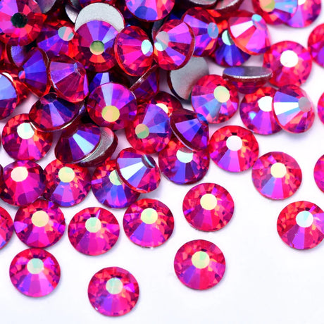 Hot Fix Rhinestones Fuchsia Fabric - Fuchsia Loose Rhinestones, SS6/2MM To SS30/6MM (Small Bag)