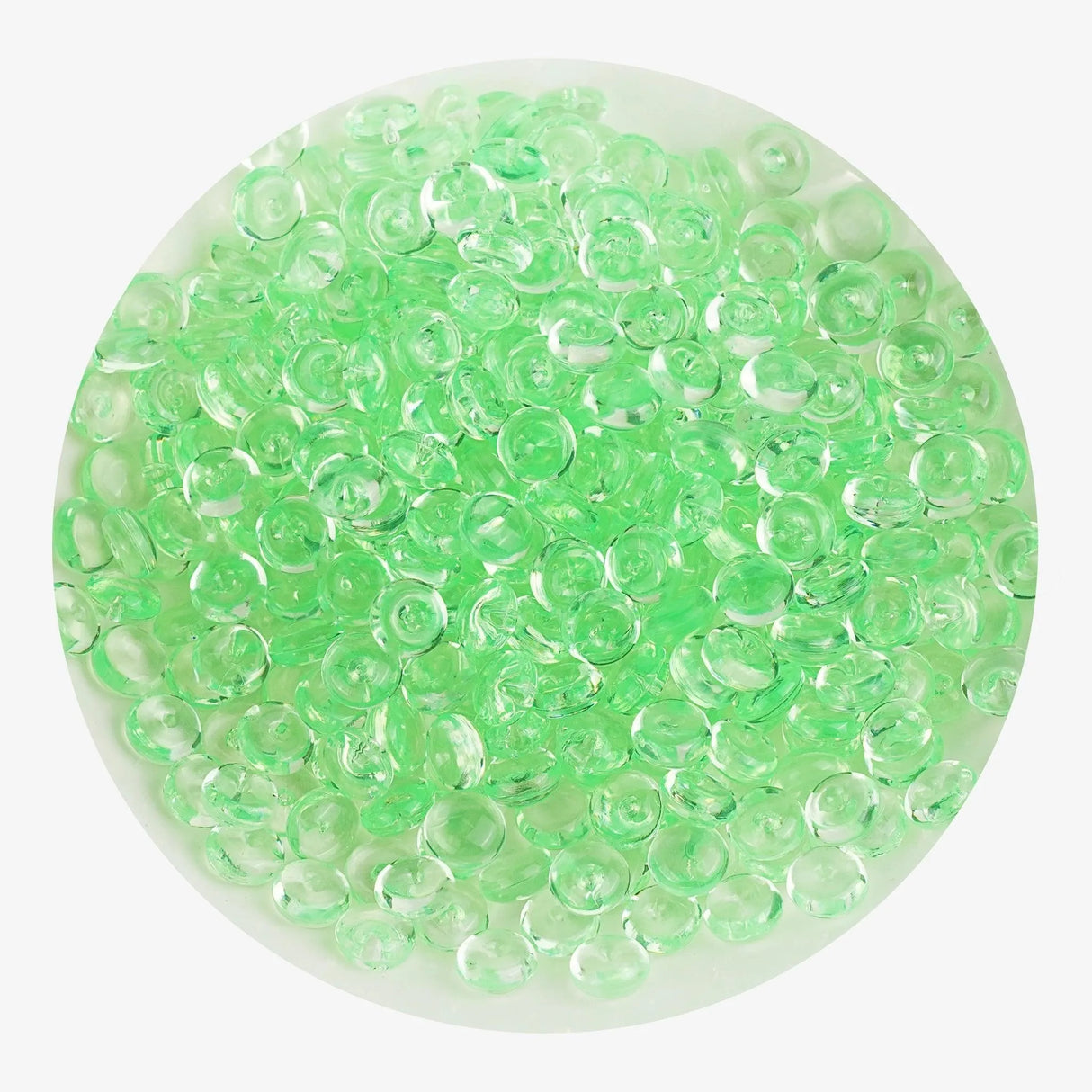 Fish Bowl Beads - Bright Green (8 oz Bag - 7mm)