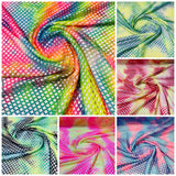 Fishnet Diamond Stretch Fishnet Fabric - 58" Width, 4-Way Stretch, Diamond Mesh, Multi Color (1 Yard)