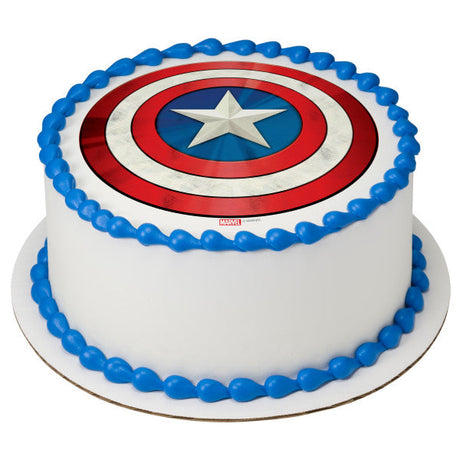 Marvel Avengers Captain America Icon Edible Cake Image PhotoCake