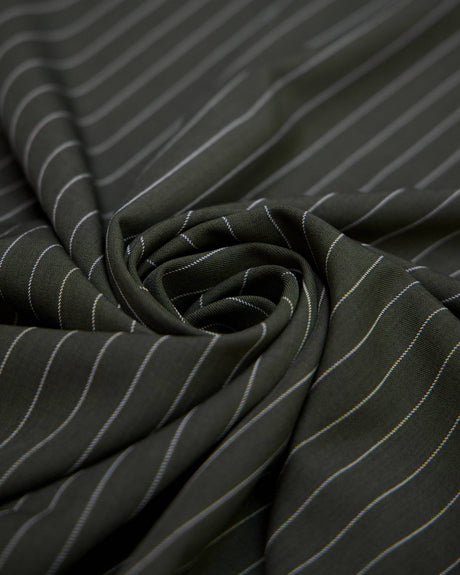 Tailored Pin Stripe Suiting Army Green