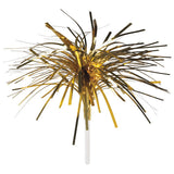 Gold Spray Mylar Celebration cake and cupcakes picks - set of 24