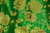 Oriental Metallic Flower Brocade Metallic Brocade Fabric - Metallic Flower, 58" Width (1 Yard)