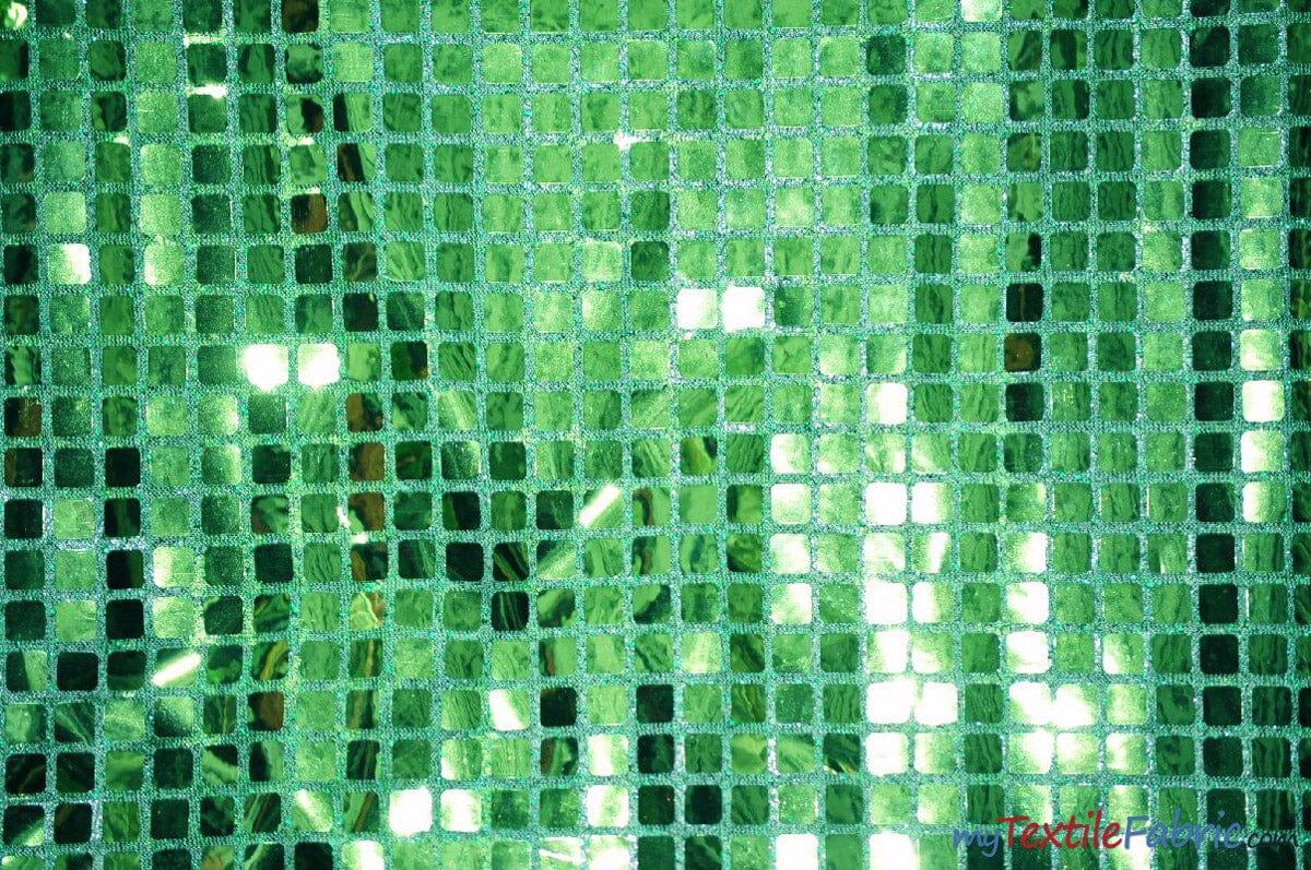 Quad Sequins Polyester Fabric - Square Sequins, Multiple Colors, 45" Wide (1 Yard)