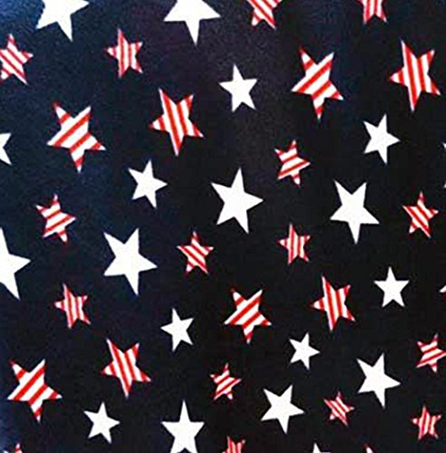 Navy American Patriotic Stars Allover Fleece Fabric,