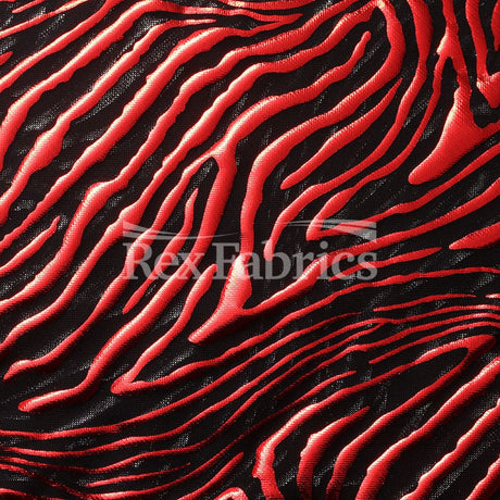 Flame Foil Mesh Nylon Spandex Fabric - Silver Black, Black Gold, Red Black, Black Black Jaguar Pattern, 58-60" Width, 4-Way Stretch (1 Yard)