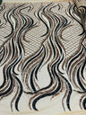 Flame Sequin Polyester Fabric - Flame Sequin Embroidered Mesh, 54" Width (1 Yard)