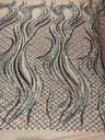 Flame Sequin Polyester Fabric - Flame Sequin Embroidered Mesh, 54" Width (1 Yard)