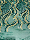 Flame Sequin Polyester Fabric - Flame Sequin Embroidered Mesh, 54" Width (1 Yard)