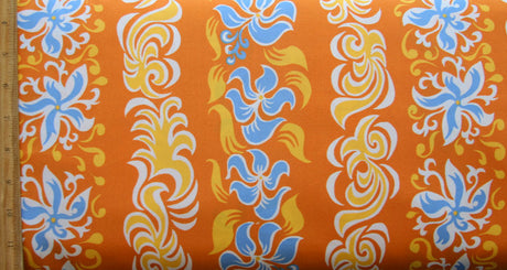 Microfiber Boardshort Fabric Flame and Floral Vertical Stripe