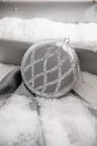 10cm Matte Glitter Flat Round Ornament - Silver