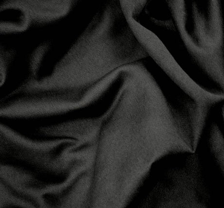 Fleece One Side Brushed Solid Black Width 58/60" Polyester Cotton Fabric - Solid Black, 58/60" Width (1 Yard)