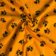 Polar Fleece Fabric Paws Print Yellow Black 60" 280 GSM