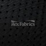 Flocked Dot Mesh Polyester Spandex Fabric - Black Flocked Polka Dots, 58-60" Width, 140 GSM (1 Yard)
