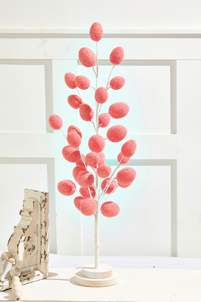 22.5" Colorful Flocked Egg Tree