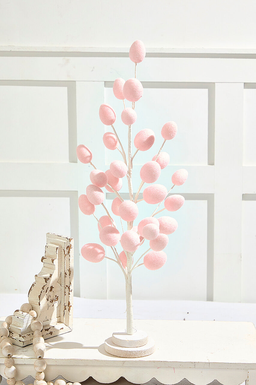 22.5" Colorful Flocked Egg Tree