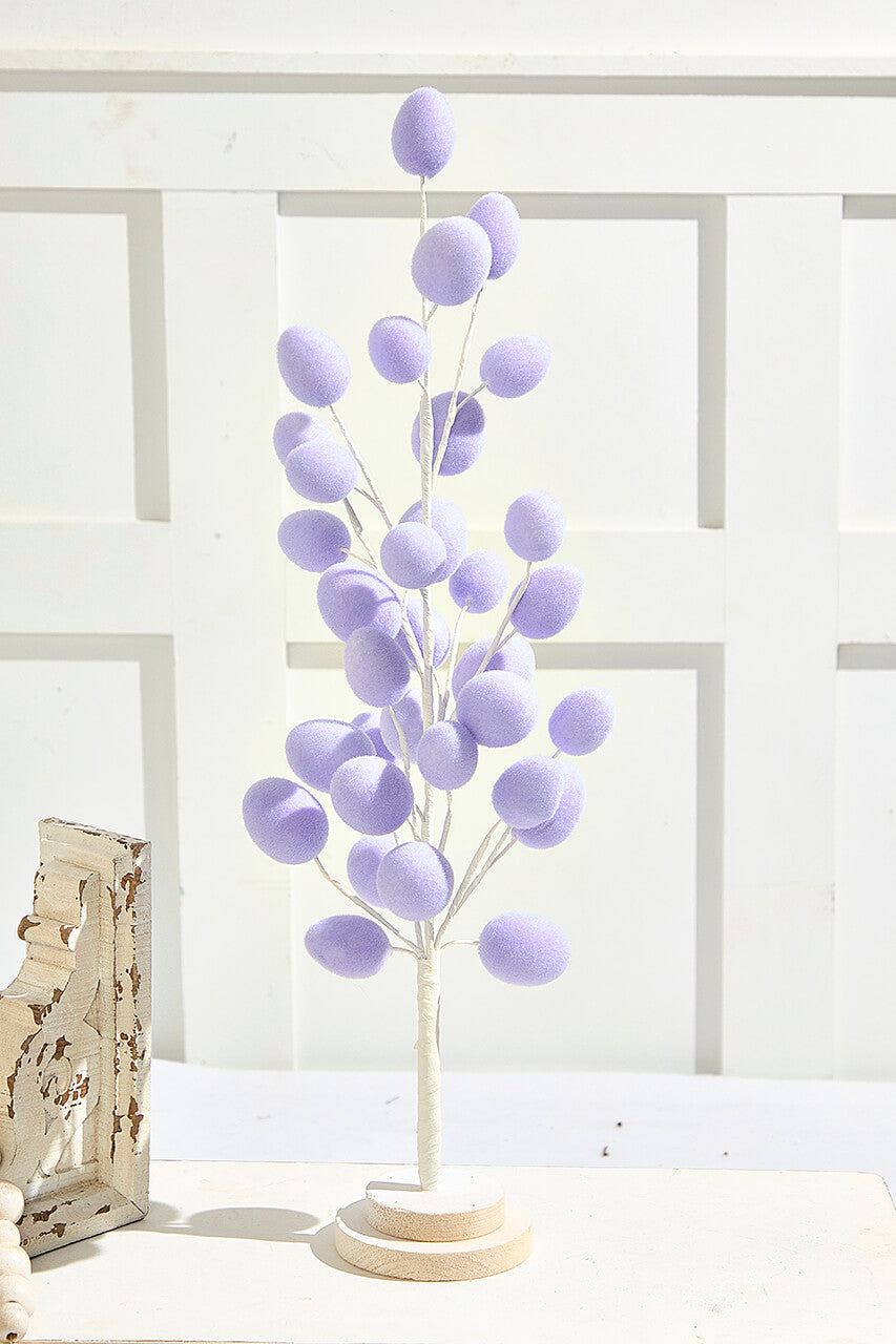 22.5" Colorful Flocked Egg Tree
