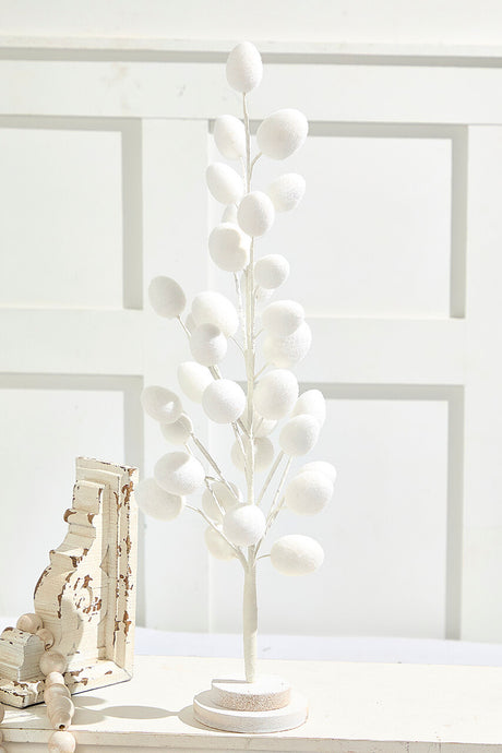 22.5 InchColorful Flocked Egg Tree Decorative Easter Spring Tabletop Centerpiece