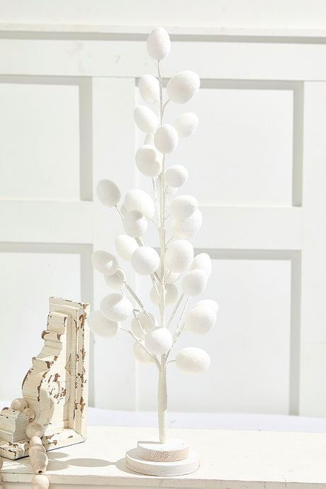22.5" Colorful Flocked Egg Tree