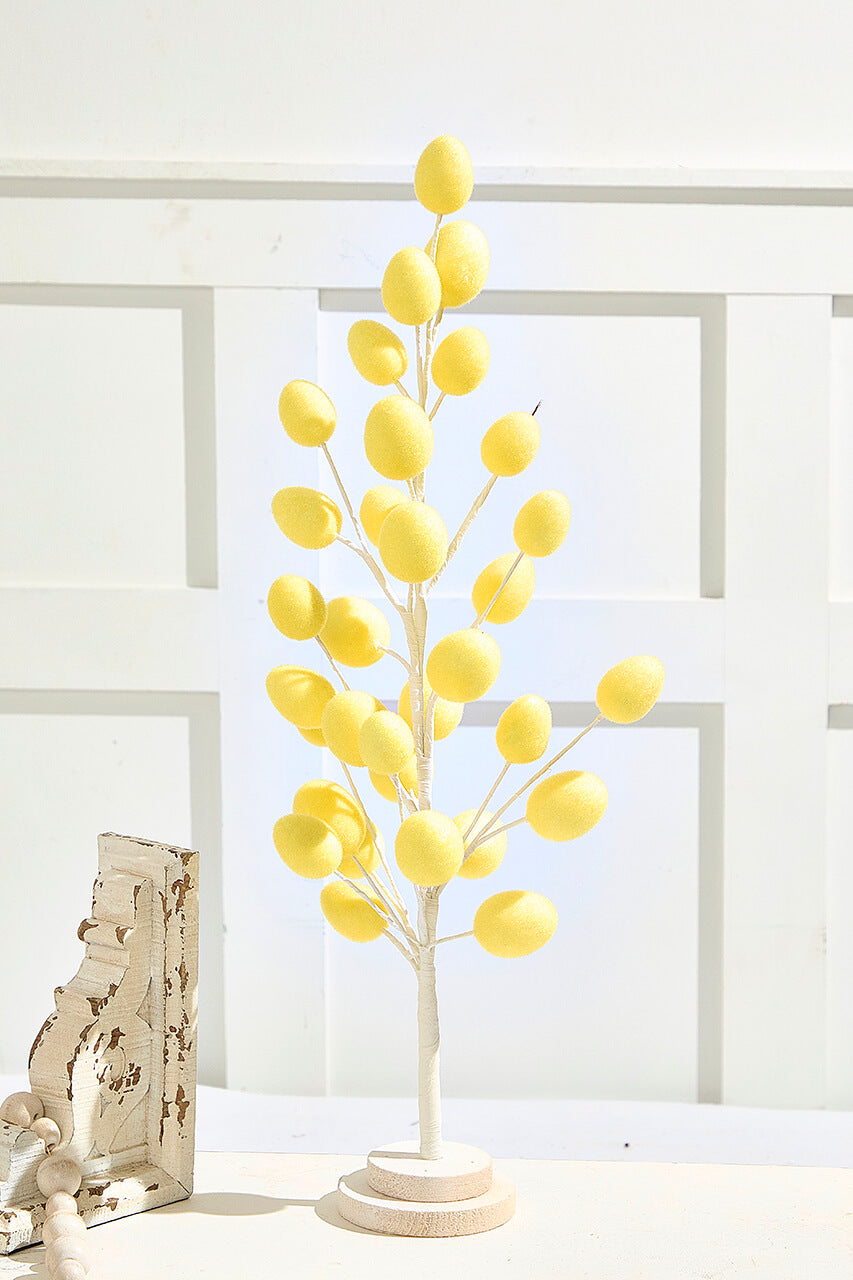 22.5" Colorful Flocked Egg Tree
