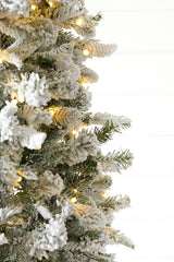 7.5' Snowcrest Pencil Pine Artificial Christmas Tree with 500 Color-Changing Lights