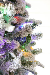 7.5' Snowcrest Pencil Pine Artificial Christmas Tree with 500 Color-Changing Lights