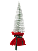 13” Snowy Tree In Felt Gift Sack with Bow