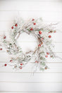 24” Christmas Flocked Pine Wreath with Jingle Bells