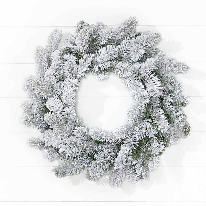 24" Classic Flocked Wreath