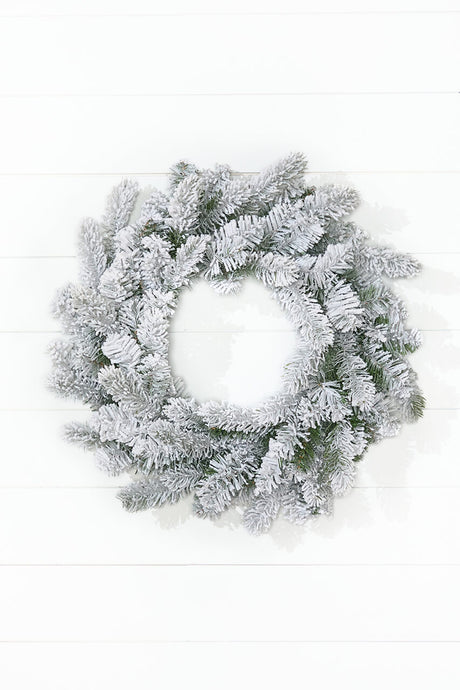 24" Classic Flocked Wreath
